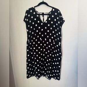 Ava & Viv Black Dress with White Polka Dots